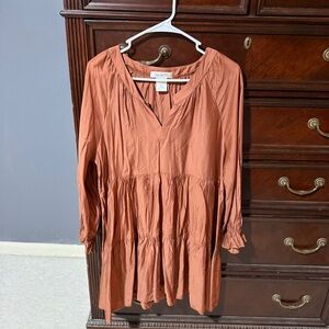 Orange Long-Sleeve Tunic Dress Never Worn